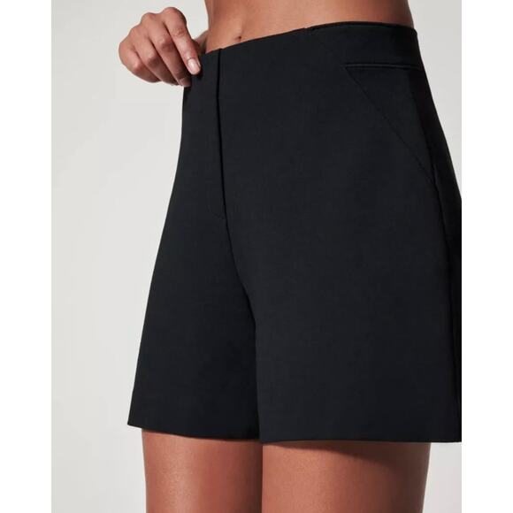 NWT Spanx The Perfect A-Line Short Black Pull-On Ponte Stretch Smoothing Small - Picture 3 of 16